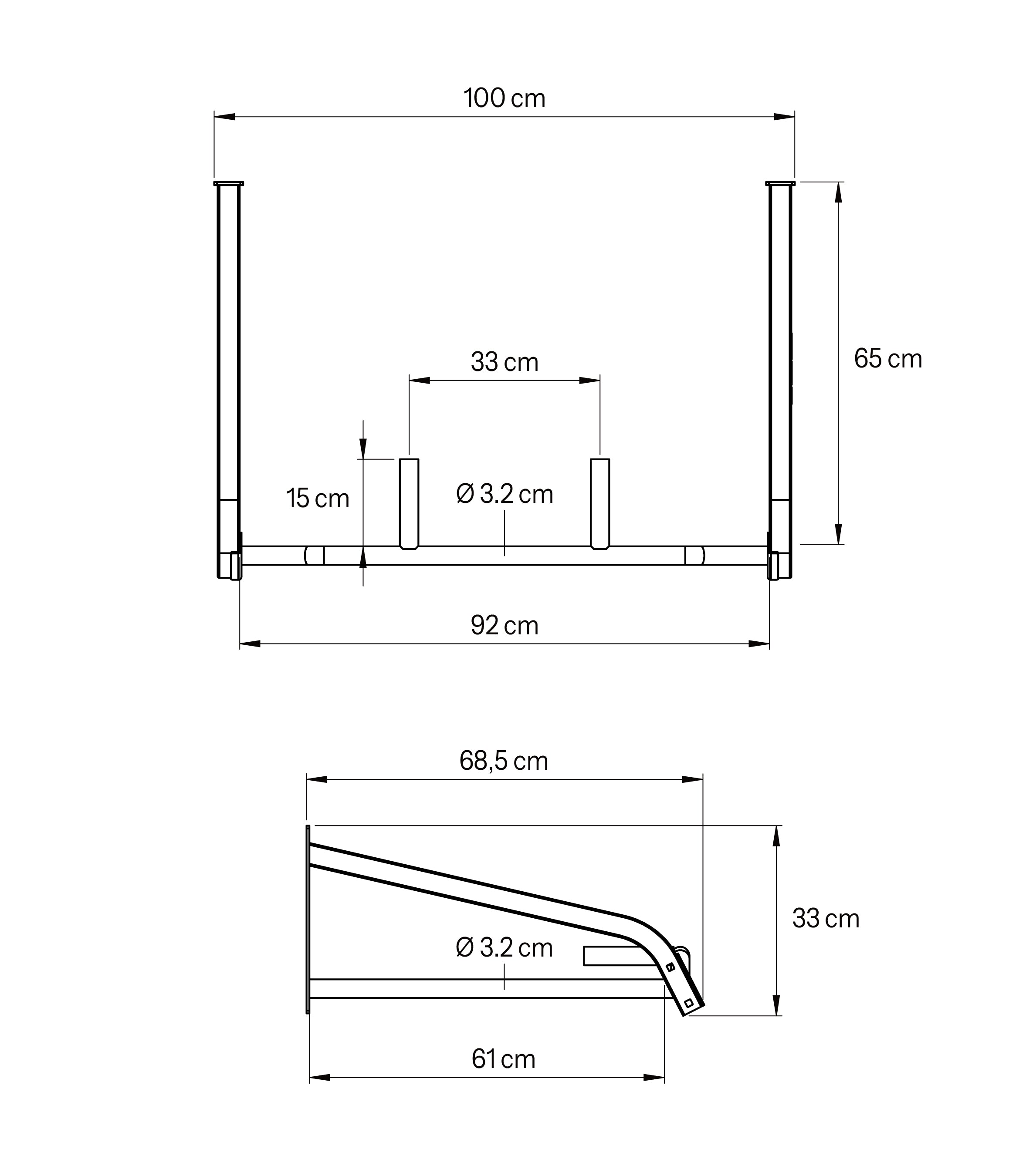 Outdoor Wall-Mounted Pull-Up Bar