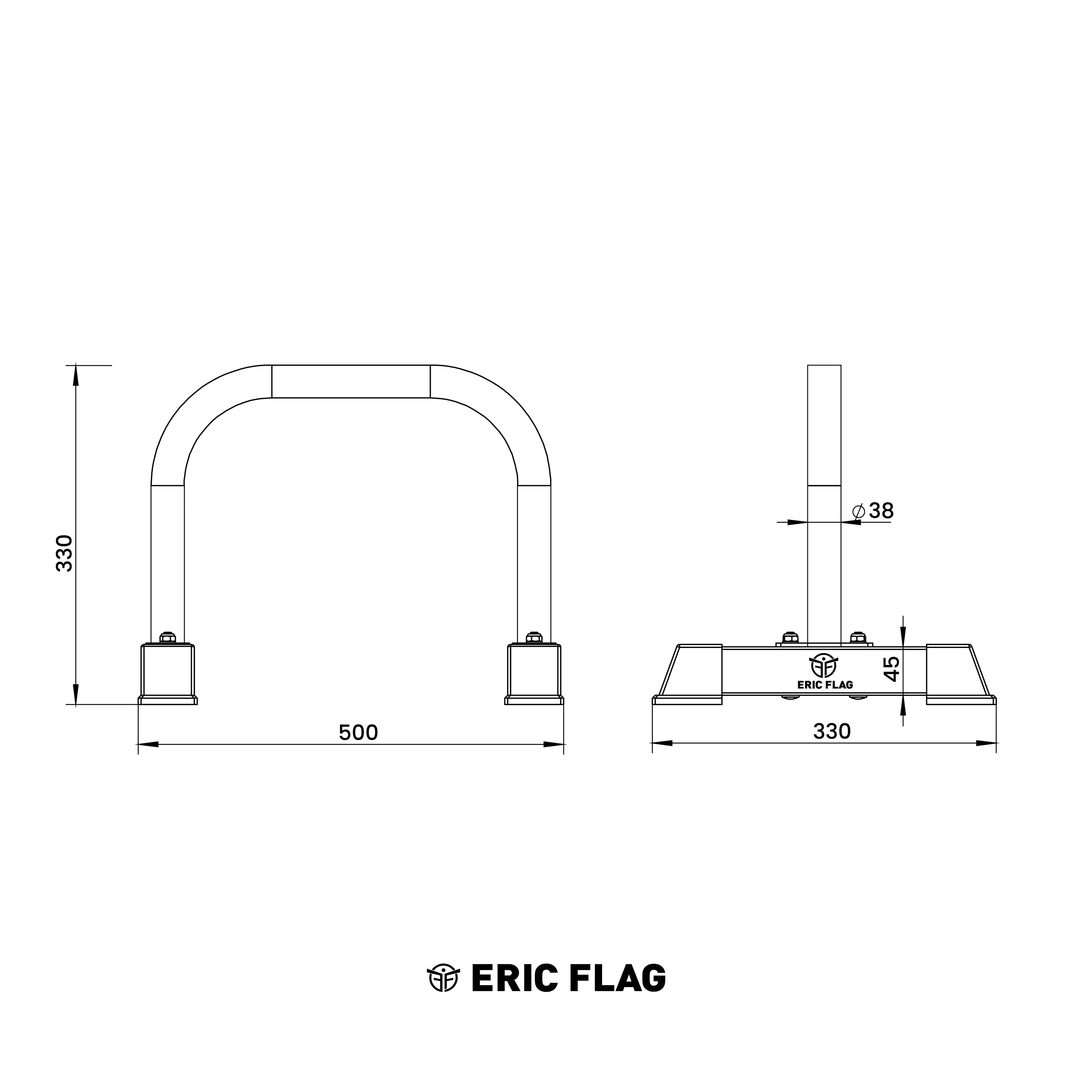 dimensions barres parallèles rondes