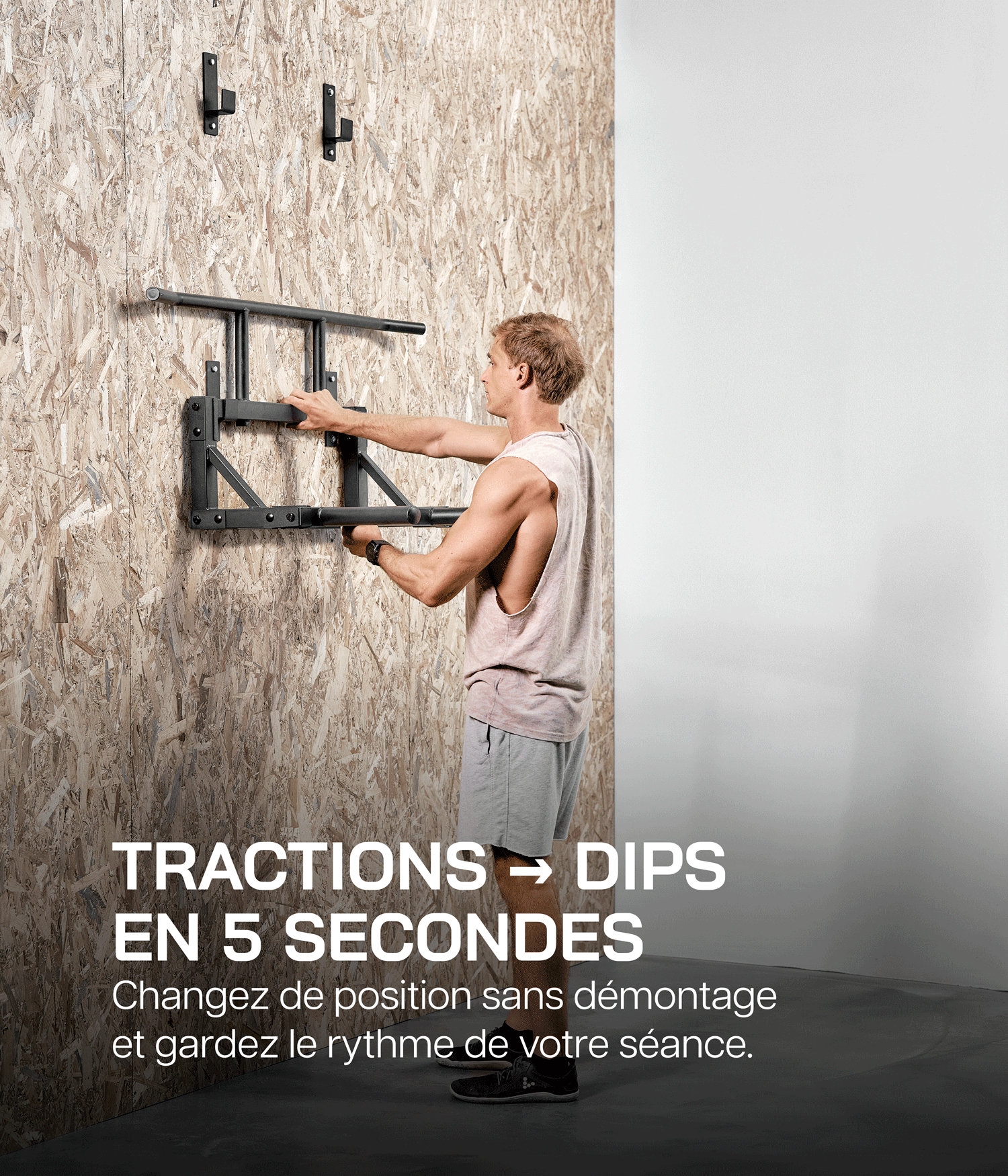 Wall-Mounted Pull-Up Bar & Dip Station