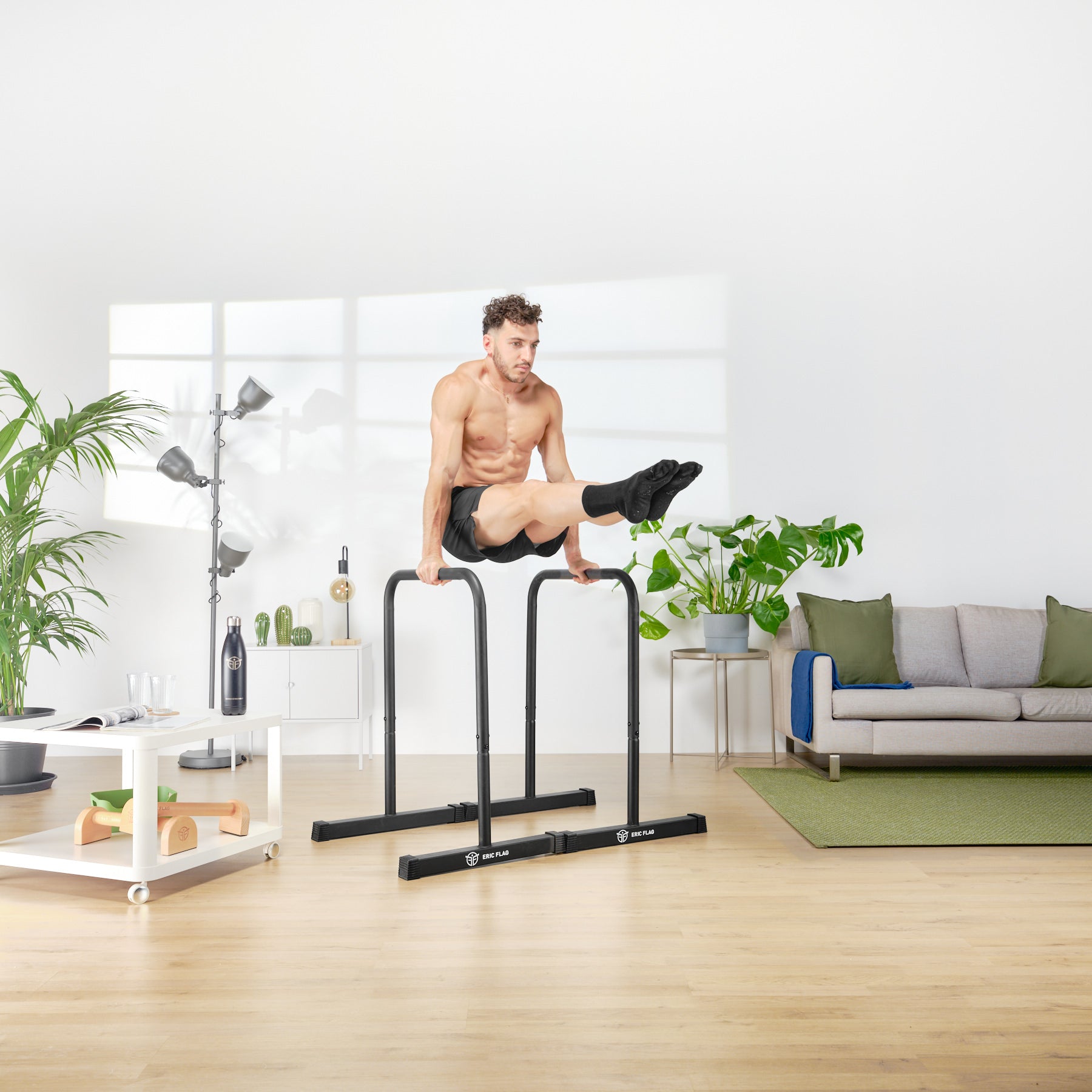 L-sit avec barres de dips