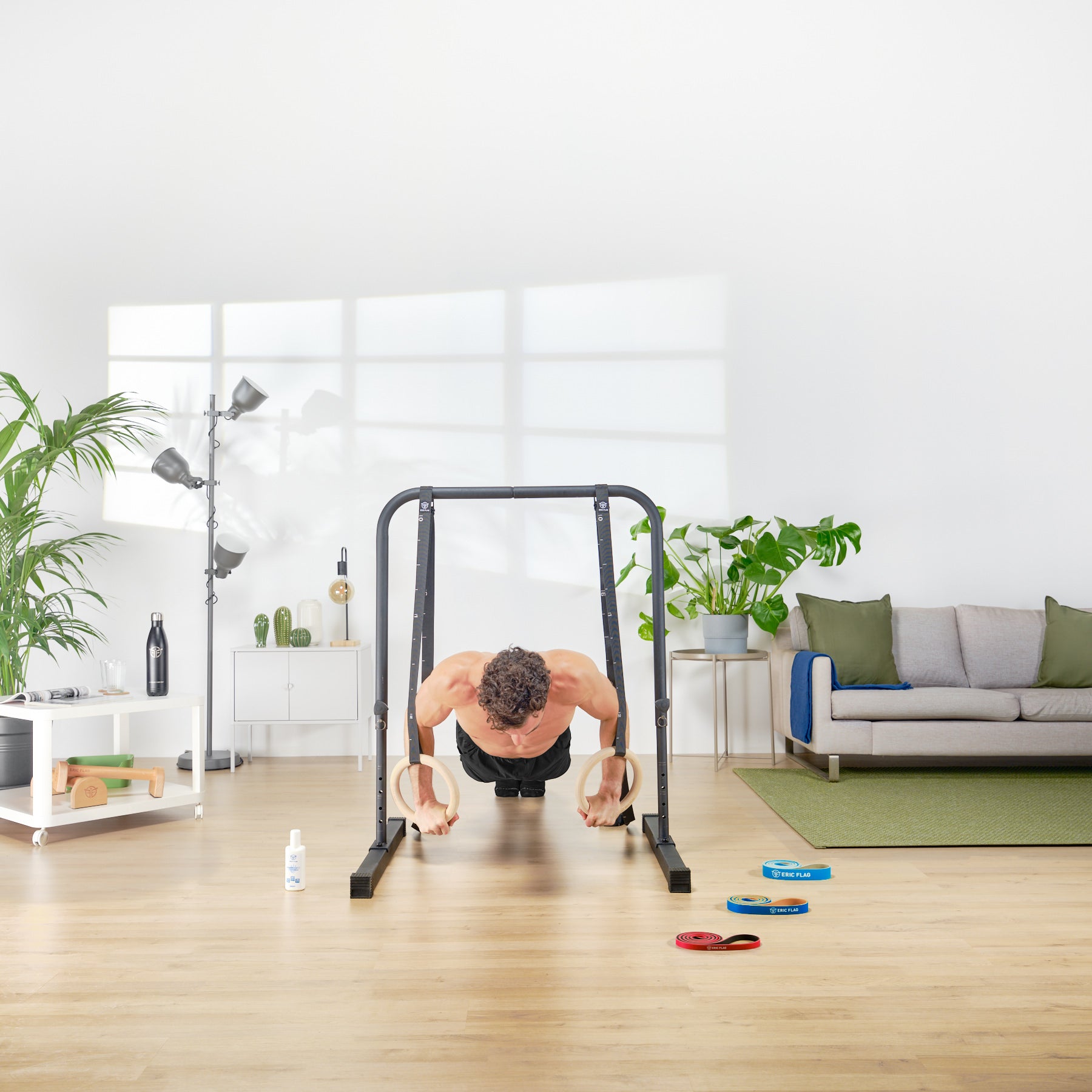 pompe con barra di levitazione anelli da palestra eric flag