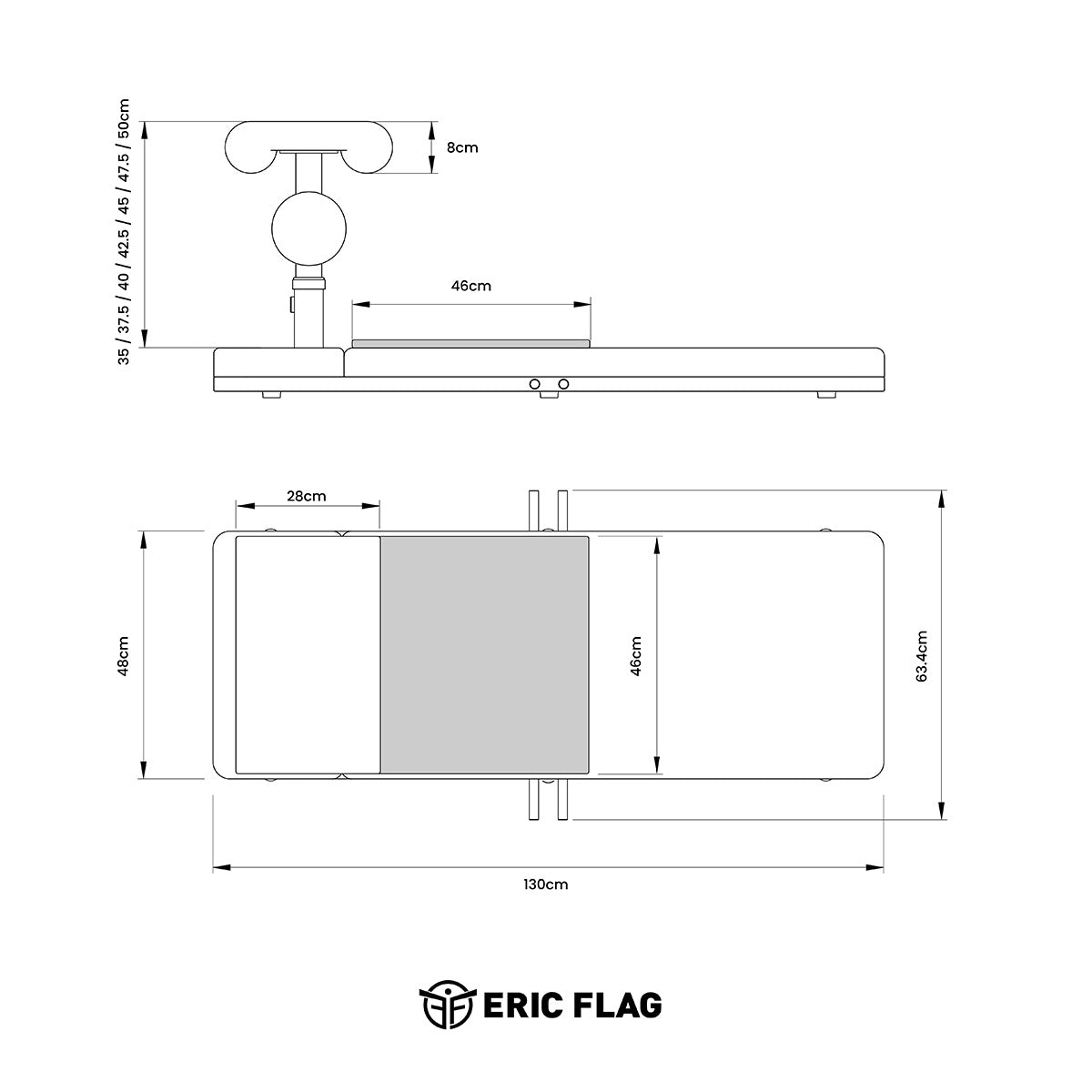dimensions banc musculation eric flag