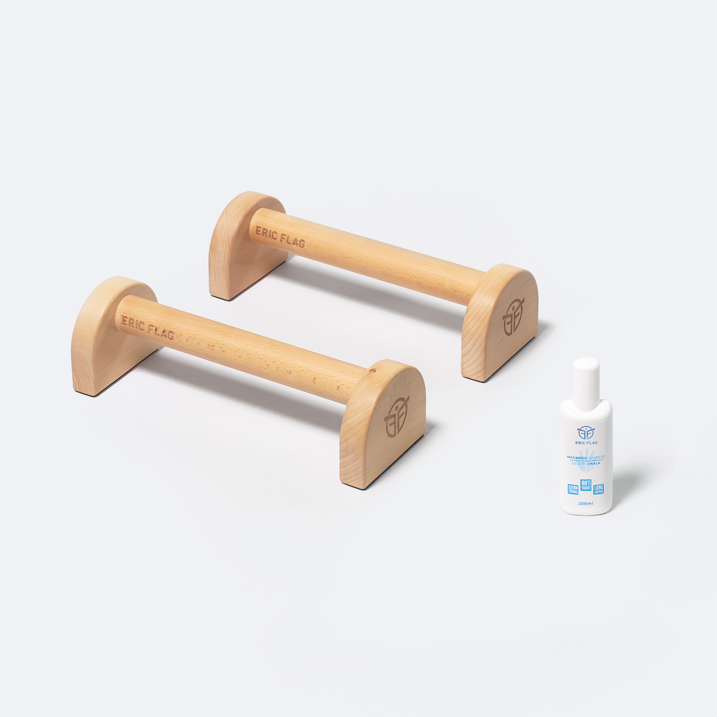 Pack Wooden Parallettes + Liquid Chalk