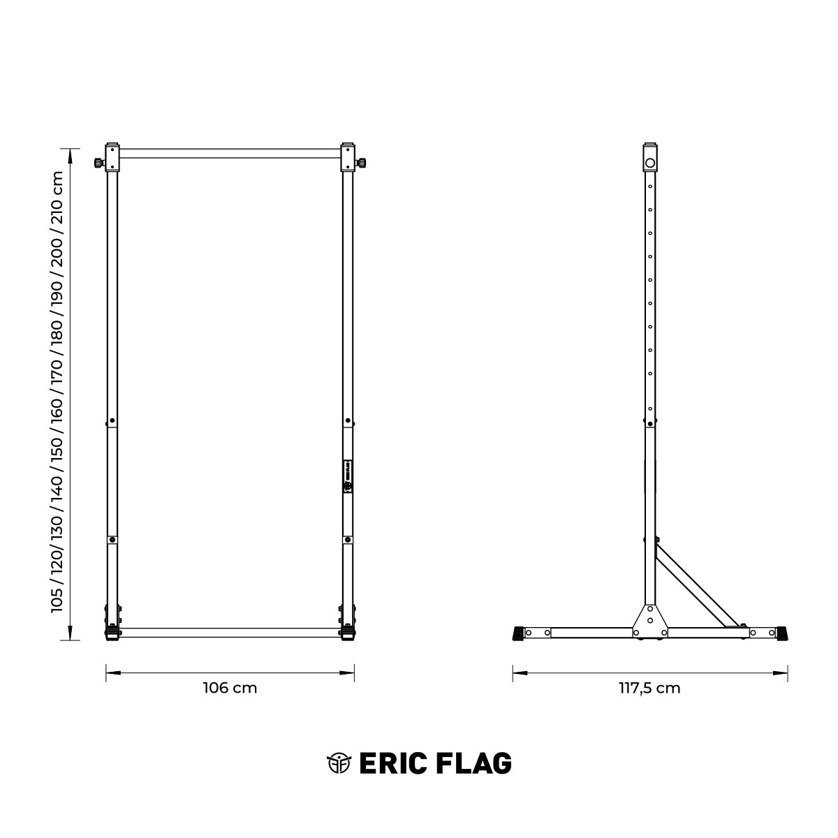 Pull up bar online 200 cm